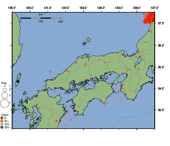 震央分布図