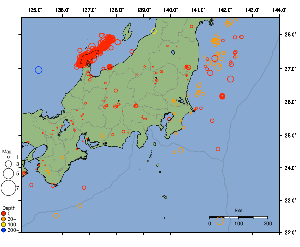 震央分布図