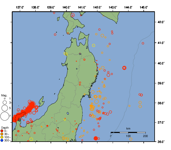 震央分布図