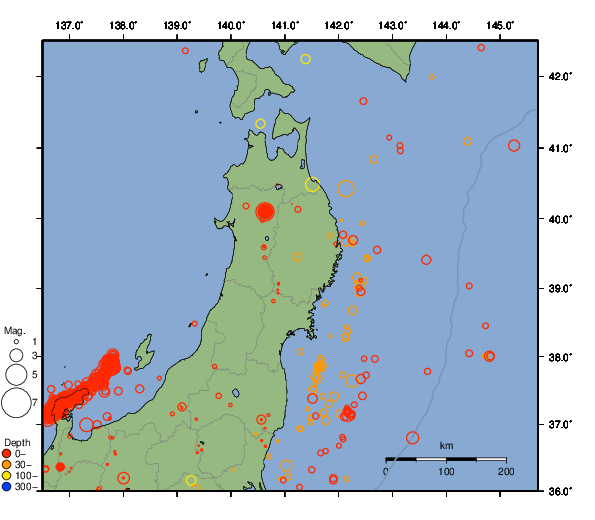 震央分布図