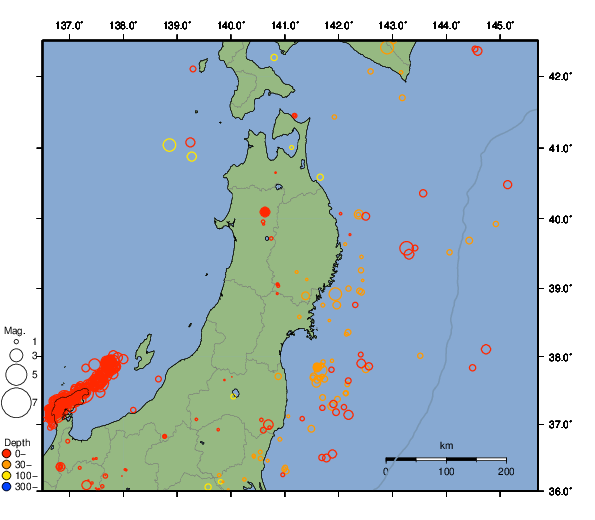 震央分布図