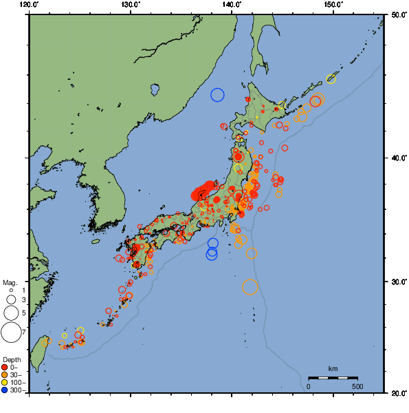 2024年01月14日の震源リスト