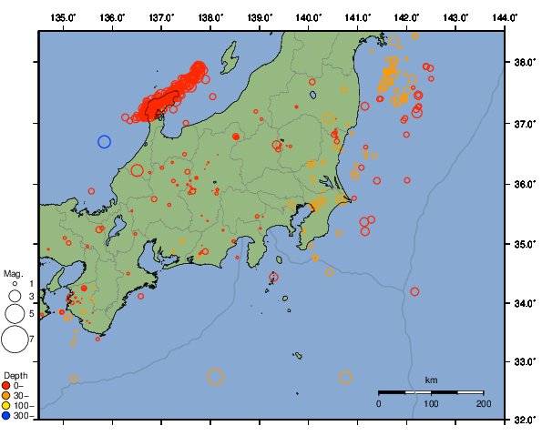 震央分布図