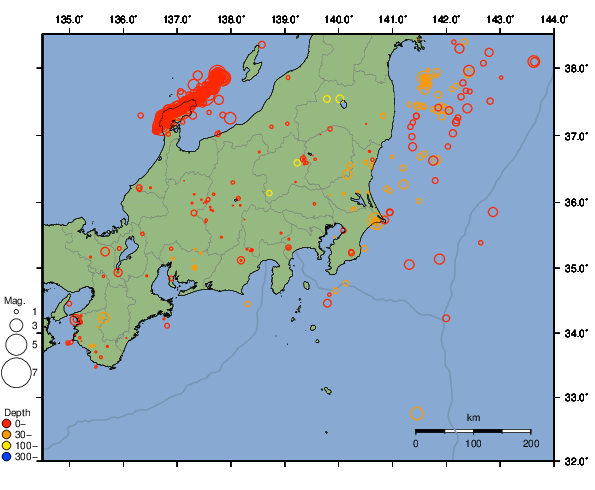 震央分布図