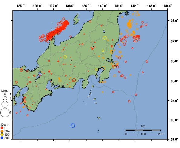 震央分布図