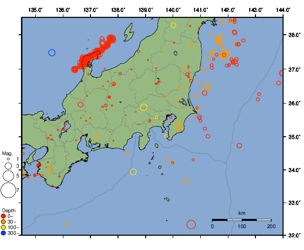 震央分布図