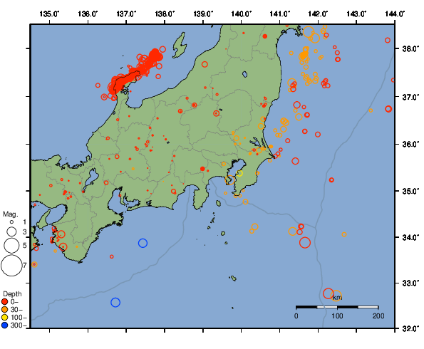 震央分布図