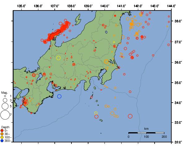 震央分布図