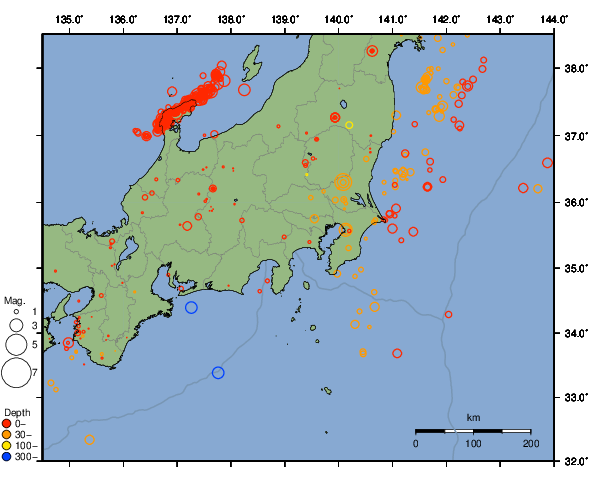 震央分布図