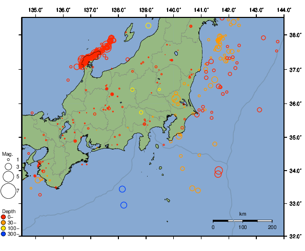 震央分布図