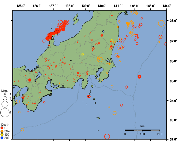 震央分布図
