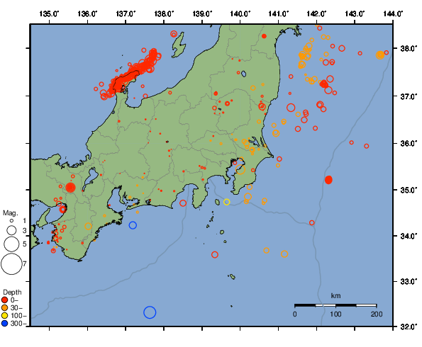 震央分布図