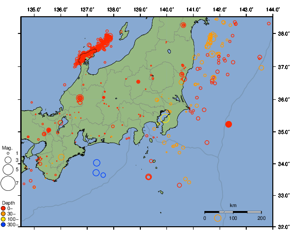 震央分布図