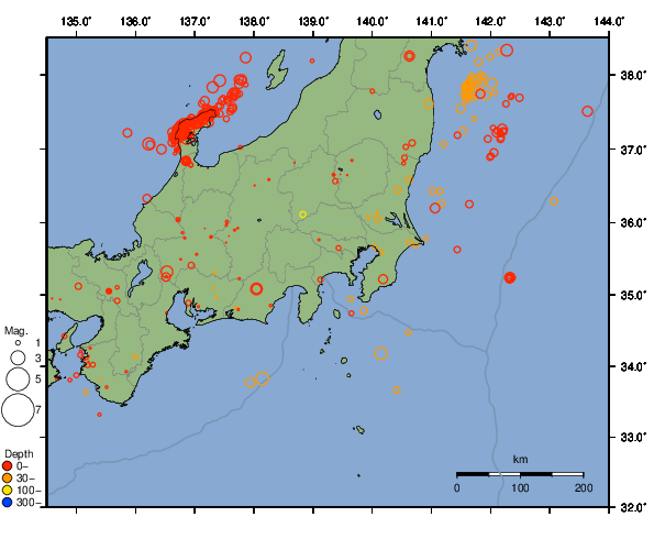震央分布図