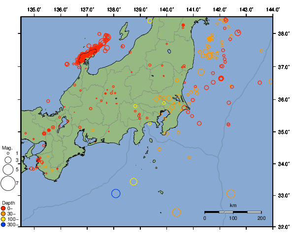震央分布図