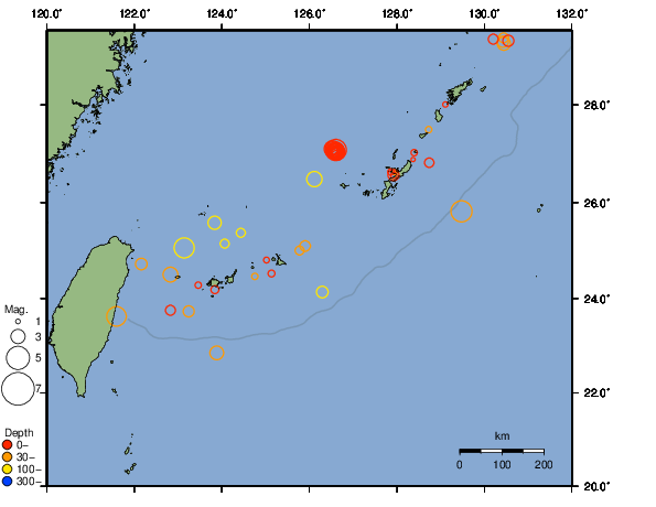 震央分布図