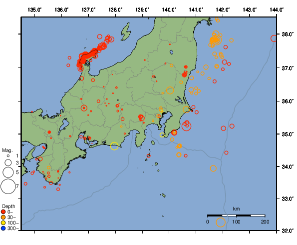 震央分布図