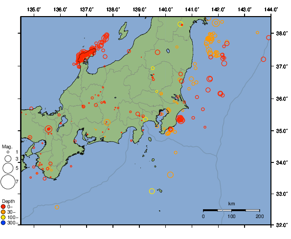 震央分布図