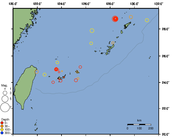 震央分布図