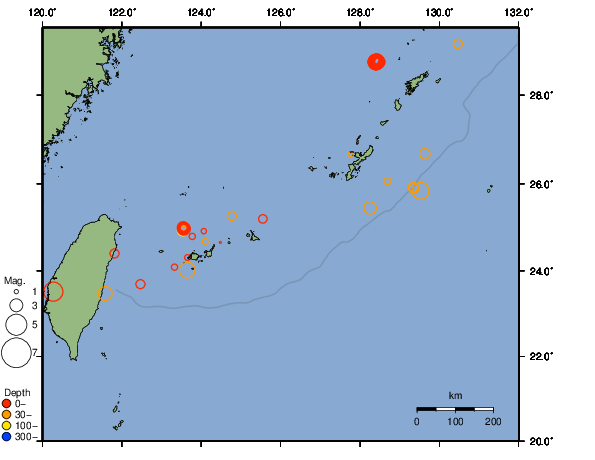 震央分布図