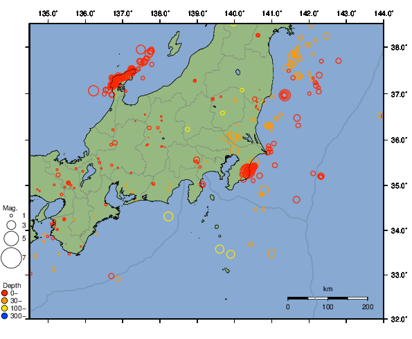 震央分布図
