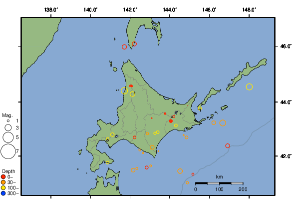震央分布図