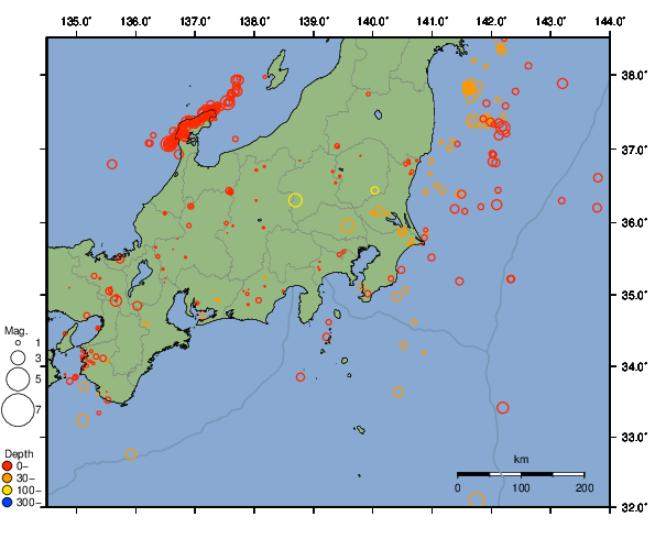 震央分布図