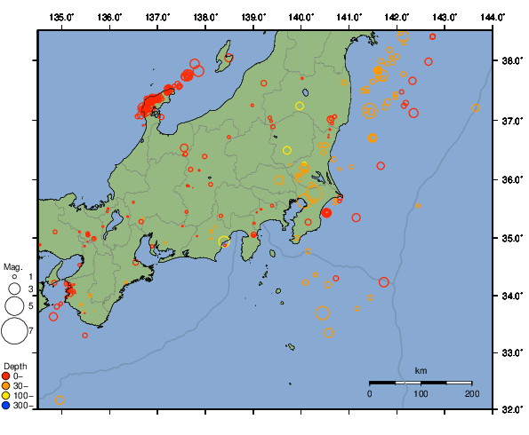 震央分布図