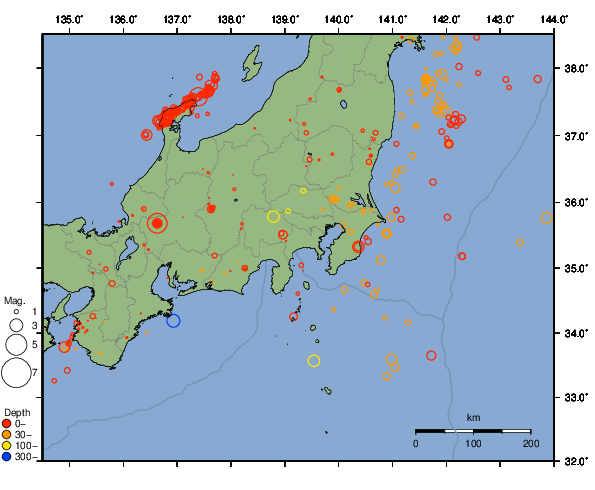 震央分布図