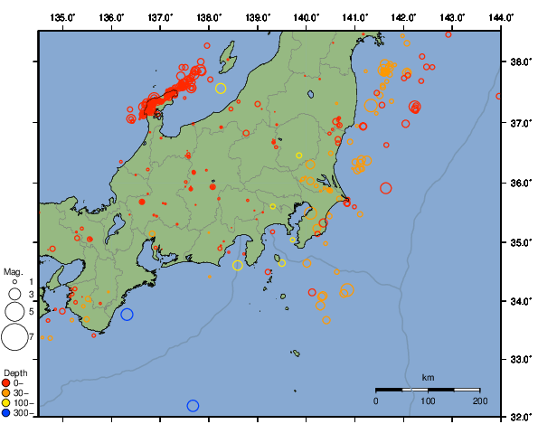 震央分布図