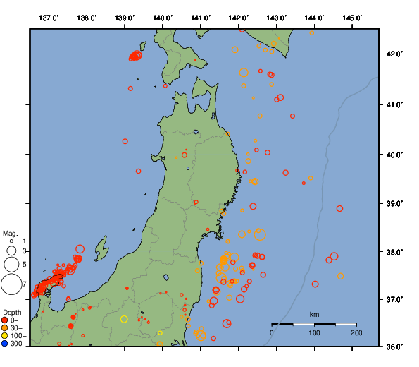 震央分布図