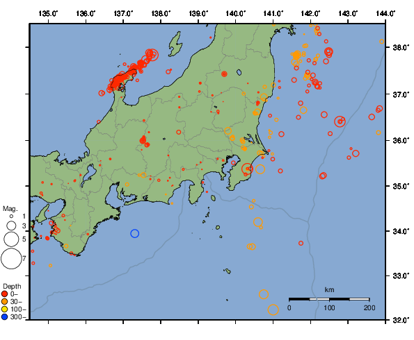 震央分布図