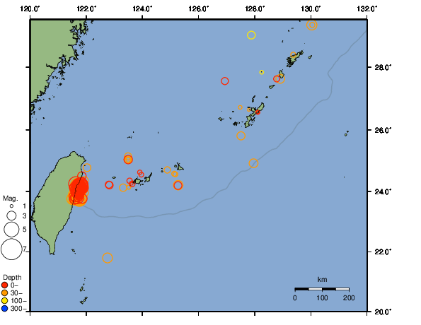震央分布図