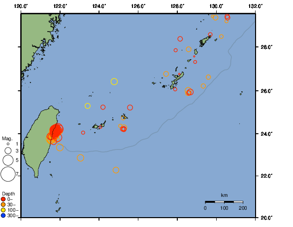 震央分布図