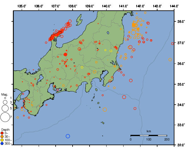 震央分布図