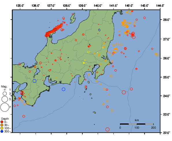 震央分布図