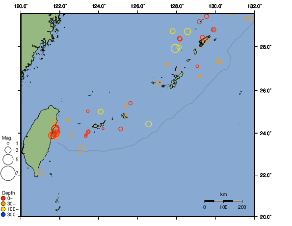 震央分布図