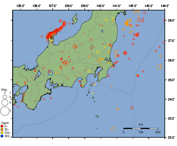 震央分布図