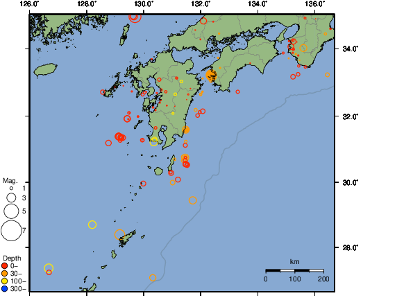 震央分布図