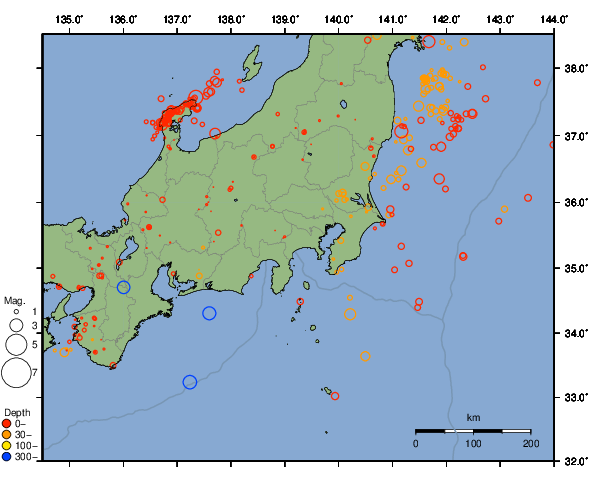 震央分布図