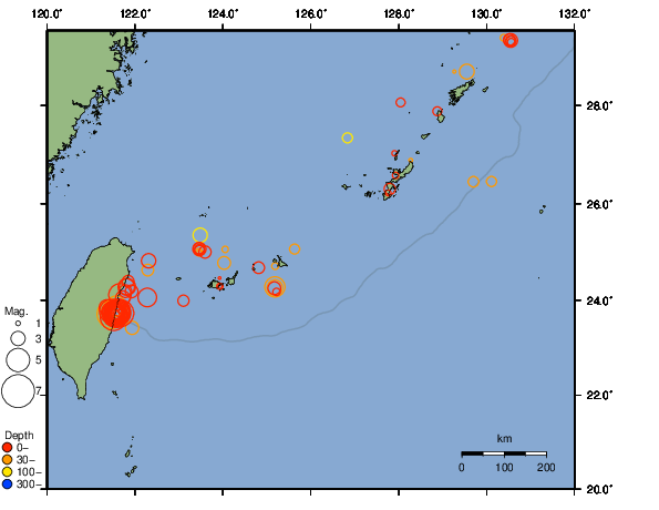 震央分布図