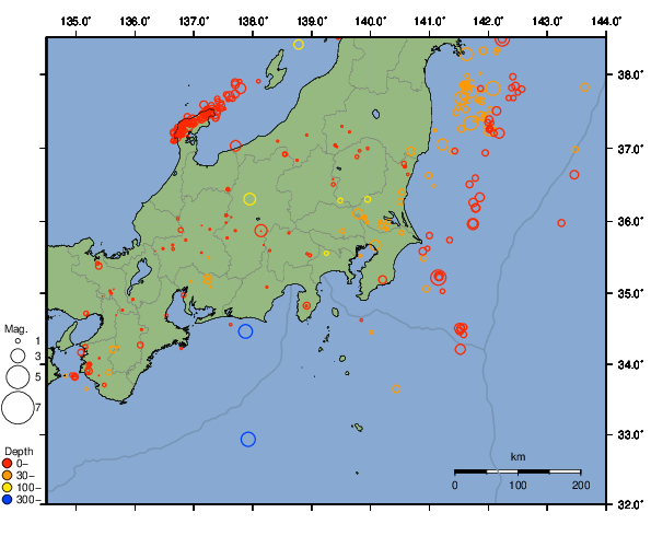 震央分布図