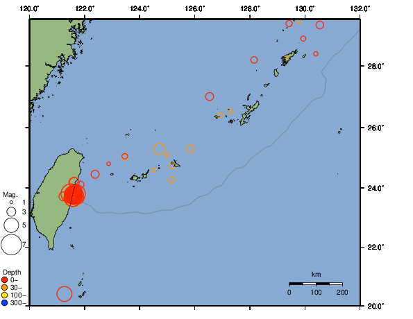 震央分布図