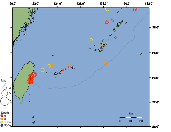 震央分布図