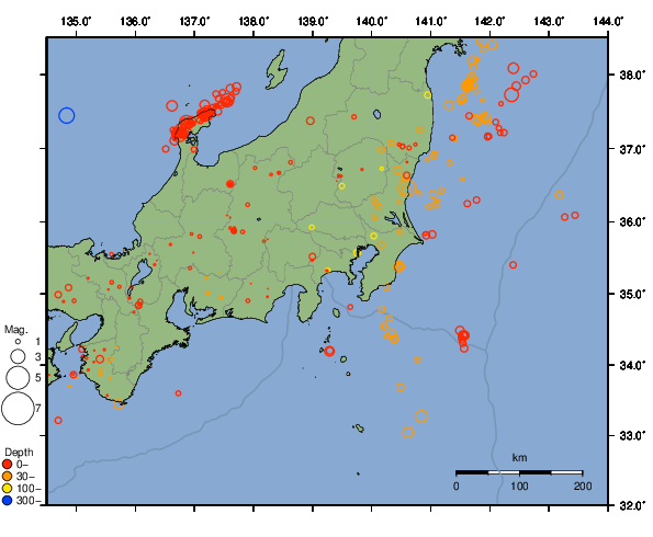 震央分布図