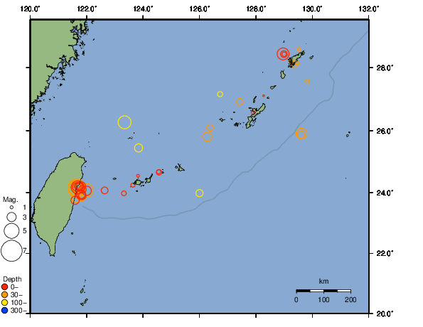 震央分布図