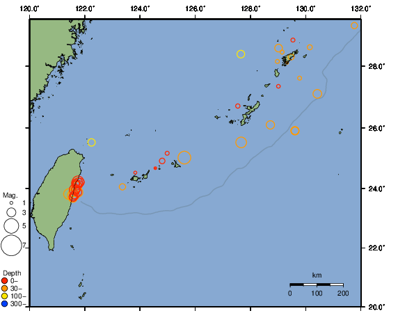 震央分布図