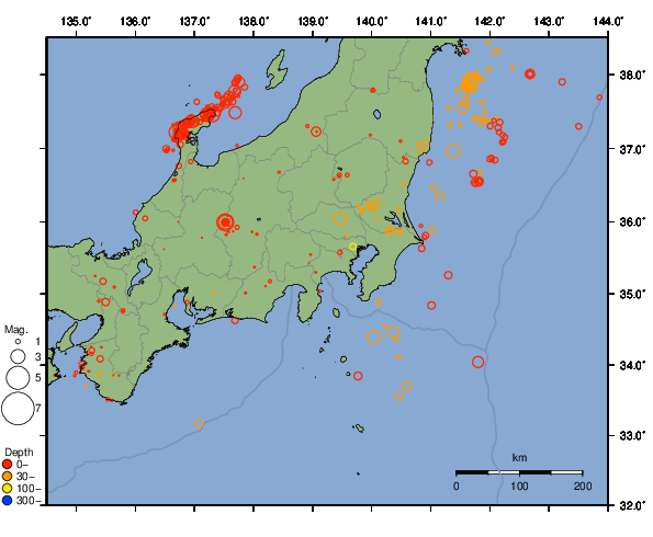 震央分布図