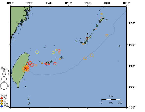 震央分布図