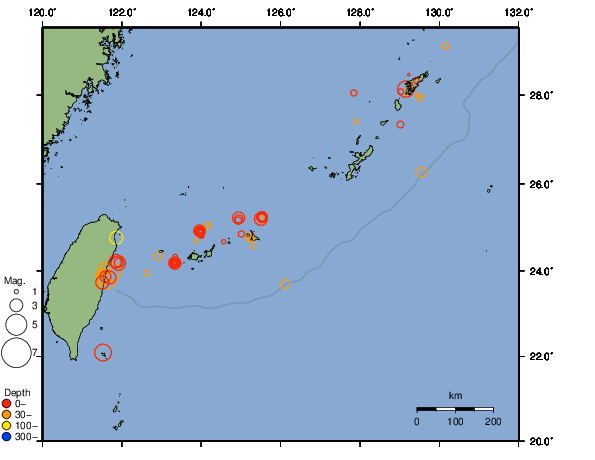 震央分布図